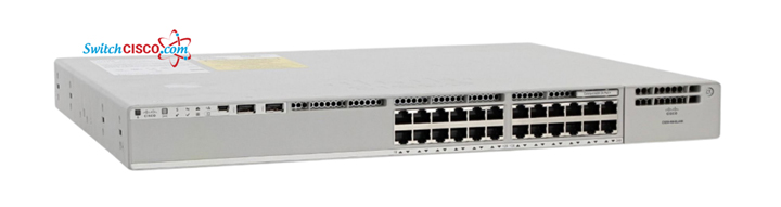 Cisco C9200-24T-E Thiết bị cung cấp 24 cổng RJ45 tốc độ 1G và 4 khe cắm uplink modular,