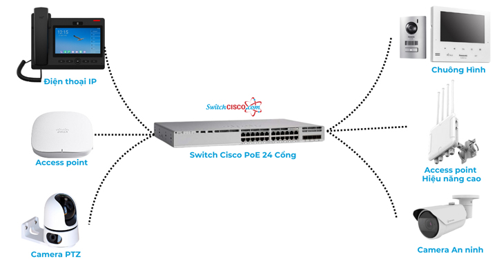 Khi nào nên chọn Switch Cisco PoE 24 cổng