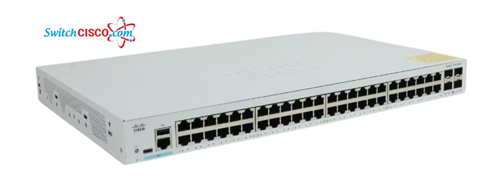 Cisco Catalyst C1200-48T-4X là switch Layer 2 với 48 cổng 1G RJ45 non-blocking, 4 cổng uplink SFP+ 10G