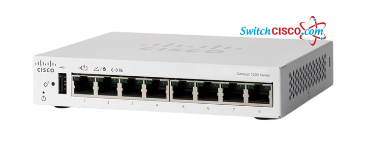 Cisco Catalyst C1200-8T-D là switch Layer 2 thuộc dòng Cisco Catalyst 1200 Series, cung cấp 8 cổng RJ45 tốc độ 1G và hỗ trợ nhận nguồn PoE-in