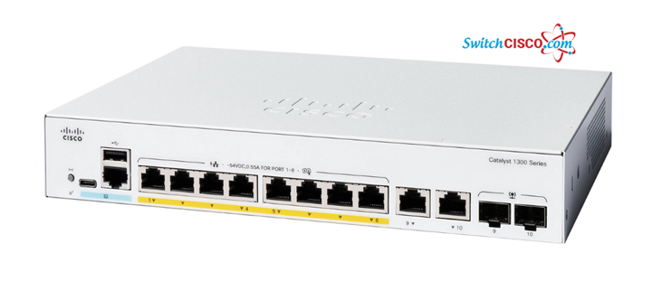 Cisco Catalyst C1300-8FP-2G là switch Layer 3 có khả năng Stacking, phù hợp cho doanh nghiệp SMB và chi nhánh văn phòng